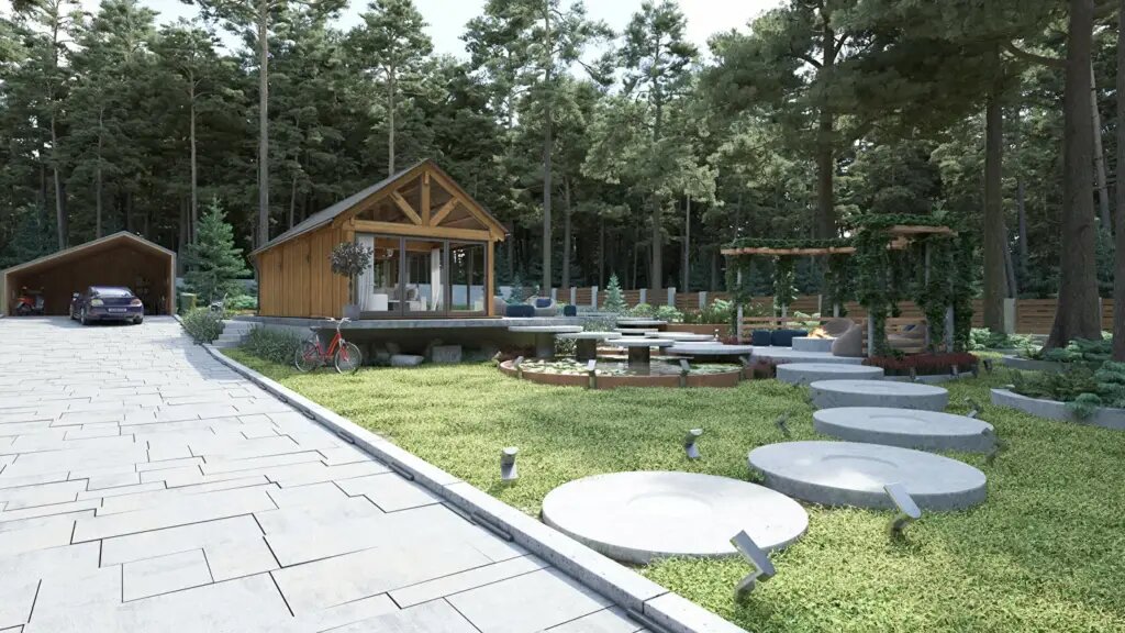 A-Hut model — architectural rendering